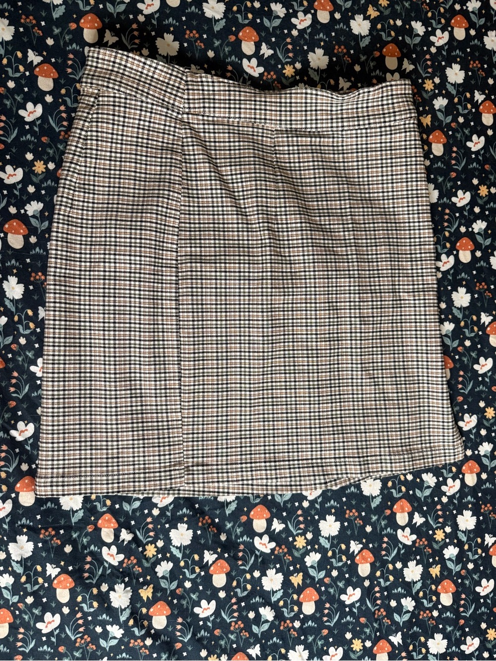 Garage Plaid Mini Skirt in Black, Gray & Tan